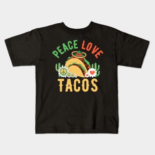 Peace Love Tacos Cinco De Mayo Kids T-Shirt